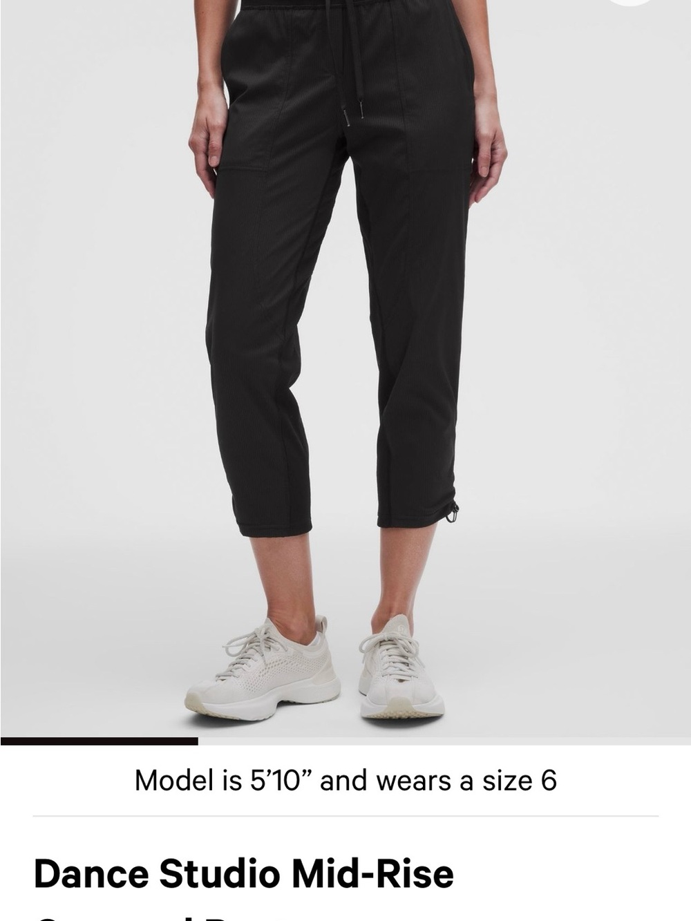 lululemon athletica dance studio Black Mid-Rise Cropped Drawstring Pants